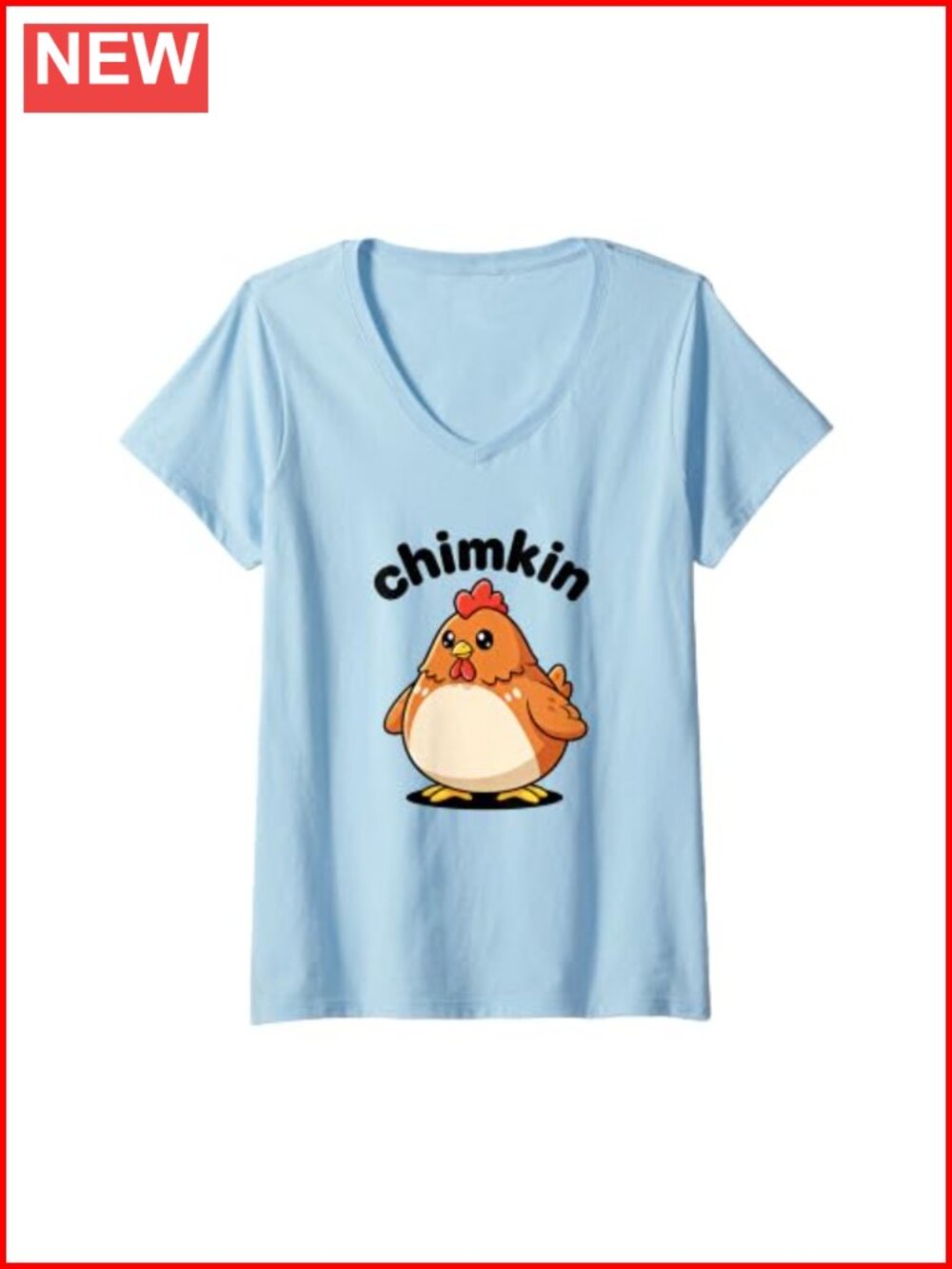 Women's Chicken Chimkin Chunky Derpy V-Neck T-Shirt